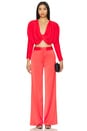 view 4 of 4 Calvin Wide Leg Trouser in Bright Ruby