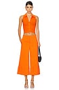 view 5 of 6 PANTALON ANDRA HIGH RISE WIDE LEG CROPPED CUFF in Light Mango