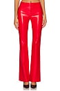 view 1 of 6 Olivia Vegan Leather Side Slits Pant in Bright Ruby