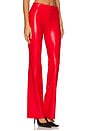 view 2 of 6 Olivia Vegan Leather Side Slits Pant in Bright Ruby