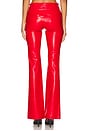 view 4 of 6 Olivia Vegan Leather Side Slits Pant in Bright Ruby