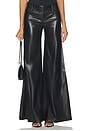 view 1 of 6 Calça flare de couro vegano Olivia com perna larga in Black