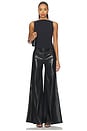 view 5 of 6 Calça flare de couro vegano Olivia com perna larga in Black