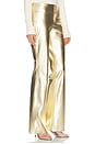 view 2 of 6 Olivia Vegan Leather Fit And Flare Bootcut Pant in Gold