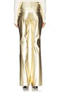 view 4 of 6 Olivia Vegan Leather Fit And Flare Bootcut Pant in Gold