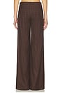 view 4 of 6 Olivia Wide Leg Flare Pant in Dark Chocolate & Off White
