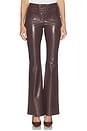 view 1 of 6 Ravyn Faux Leather Lace Up Bootcut Pant in Dark Chocolate