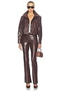 view 6 of 6 Ravyn Faux Leather Lace Up Bootcut Pant in Dark Chocolate