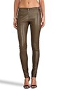 view 1 of 6 Front Zip Leather Legging in Olive
