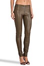 view 2 of 6 Front Zip Leather Legging in Olive