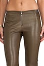 view 4 of 6 Front Zip Leather Legging in Olive
