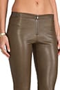 view 5 of 6 Front Zip Leather Legging in Olive
