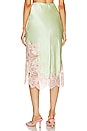 view 4 of 5 Tonia Lace Trim Mid Skirt in Pistachio & Petal