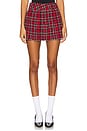 view 1 of 6 Mera Pleated Skirt in Schoolgirl Plaid Bright Ruby