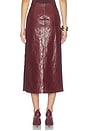 view 6 of 7 Maeve Faux Leather Slip Skirt With Slit in Cognac