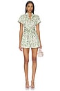 view 1 of 3 Lucy Roll Sleeveless Button Down Romper in Garden Gossip Light Sage