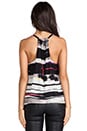 view 3 of 5 Waterfall Drape Back Tank in Horizontal Painted Stripe