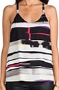 view 4 of 5 Waterfall Drape Back Tank in Horizontal Painted Stripe