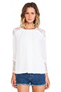 view 1 of 5 Danyelle Lace Shoulder Pleat Front Blouse in White