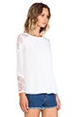 view 2 of 5 Danyelle Lace Shoulder Pleat Front Blouse in White