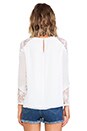 view 3 of 5 Danyelle Lace Shoulder Pleat Front Blouse in White