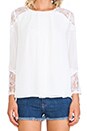 view 4 of 5 Danyelle Lace Shoulder Pleat Front Blouse in White
