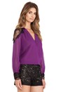 view 2 of 5 BLUSA ENCAJE HOMBRO SOFIA in Electric Plum