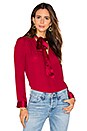 view 1 of 5 Irma Neck Tie Blouse in Bordeaux
