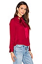 view 2 of 5 Irma Neck Tie Blouse in Bordeaux