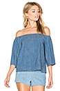 view 1 of 4 Christy Off Shoulder Top in Medium Chambray