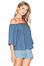 view 2 of 4 Christy Off Shoulder Top in Medium Chambray
