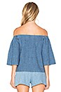 view 3 of 4 Christy Off Shoulder Top in Medium Chambray