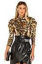view 1 of 5 Brenna Sequin Puff Sleeve Top in Gold