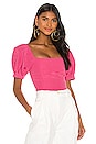 view 1 of 4 Joslyn Puff Sleeve Cropped Top in Wild Pink