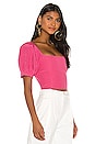 view 2 of 4 Joslyn Puff Sleeve Cropped Top in Wild Pink
