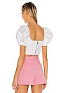 view 3 of 4 Lakita Sweetheart Puff Sleeve Top in White