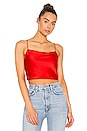 view 1 of 4 Gab Cowl Neck Crop Top in Bright Poppy