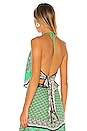 view 3 of 4 Frenchie Handkerchief Halter Top in Boho Romance & Jade Multi