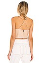 view 3 of 4 Zumi Vegan Leather Halter Crop Top in Almond