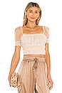 view 1 of 4 Ashlyn Sheered Cropped Top in Champagne