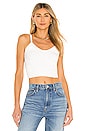 view 1 of 4 Rhea Fuzzy Cropped Sweater Tank in White