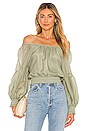 view 1 of 4 Azalea Peasant Top in Sage