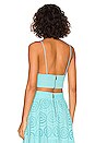 view 3 of 5 Adelaide Button Down Crop Top in Aqua
