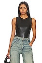 view 1 of 5 Clarinda Faux Leather Bodysuit in Black