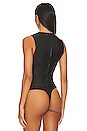 view 4 of 5 Clarinda Faux Leather Bodysuit in Black