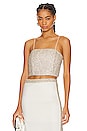 view 1 of 5 Ceresi Embellished Crop Top in Off White/ Crystal