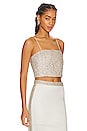 view 2 of 5 Ceresi Embellished Crop Top in Off White/ Crystal