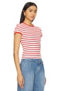 view 2 of 4 Tess Baby Tee in Off White & Bright Ruby Stripe