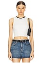view 1 of 4 Andre Cropped Tank in Off White & Black