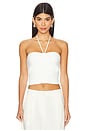 view 1 of 4 Linnie Ruched Halter Top in Soft White